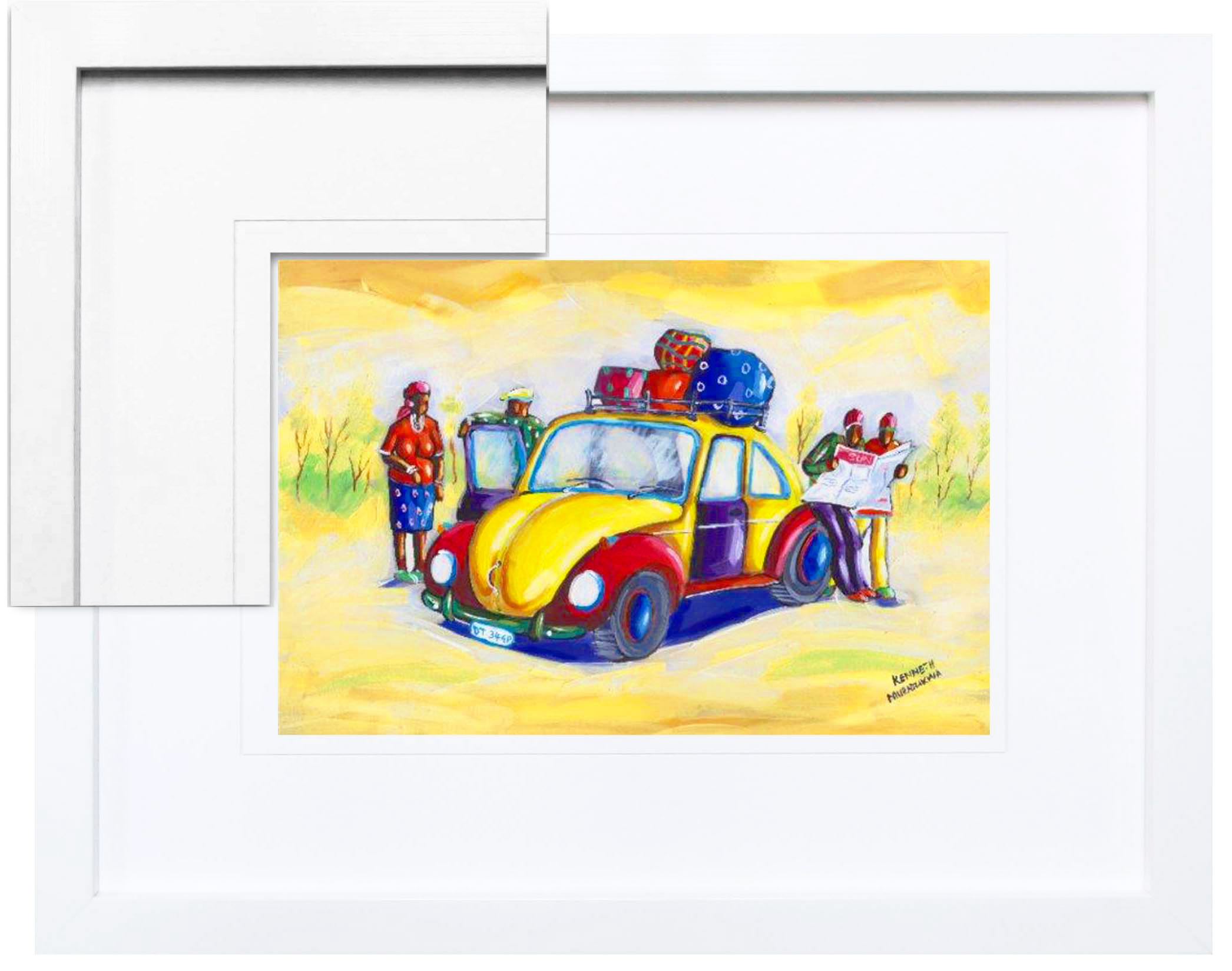 FP237 Wall décor art framed print pop art african theme white frame